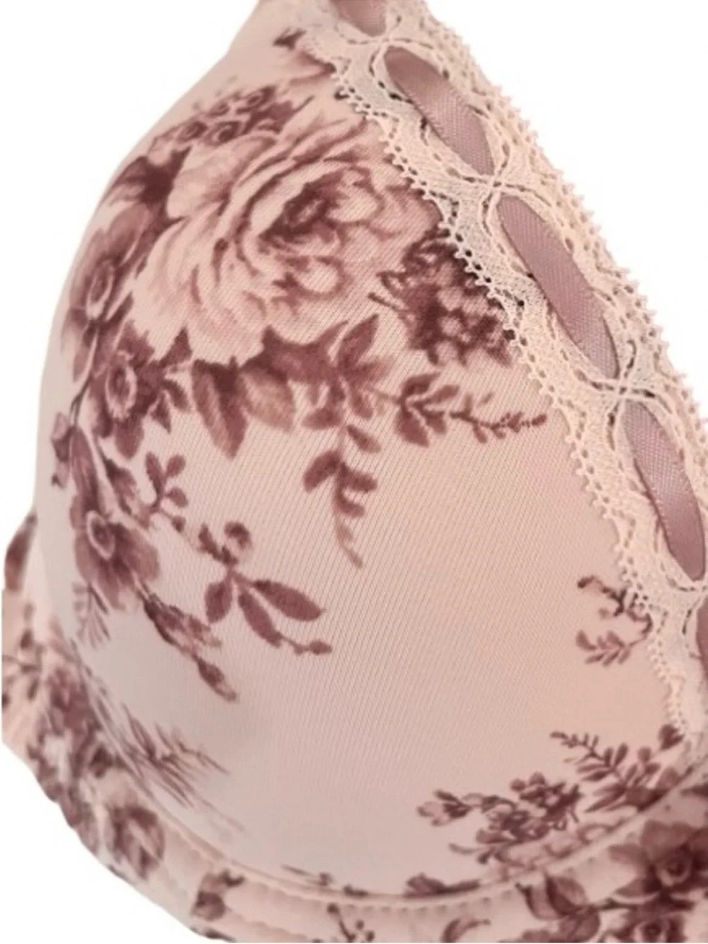 🆕-Laura Ashley- FLORAL PULL THROUGH RIBBON BRA & BIKINI SET. Size: Medium/36B